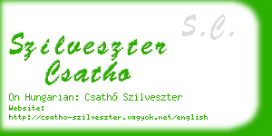 szilveszter csatho business card