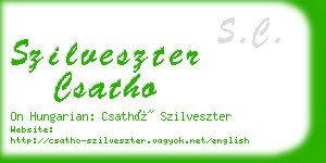 szilveszter csatho business card